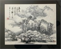 Chinese Ink Color Landscape Painting