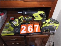 Ryobi 4 piece Tool set Charger & Accessories WORKS
