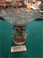 Ornate candy bowl marble stand