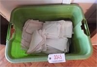 Entire tote full of table linens, cloths,