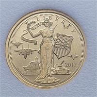2017 $5 COOK ISLAND 1/10 OZ .24 GOLD