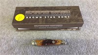 Rougn Rider Knife- Brown Stag Bone