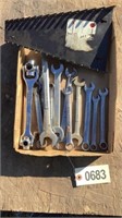 Assortment of wrenches & organizer