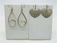 2 Sterling Dangle Earrings