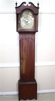 19th C. Hepplewhite Cherry Tall Case Clock