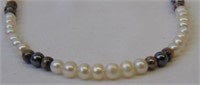 Sterling Silver 2 Color Pearl Necklace