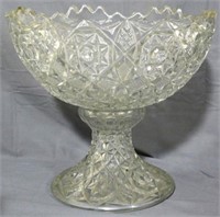 Early American Pressed Glass Punch Bowl