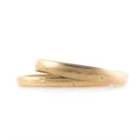 A Pair of 14K Yellow Gold Hinged Bangle Bracelets
