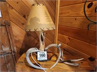 Lamp w/ antlers 21" t & antler knife