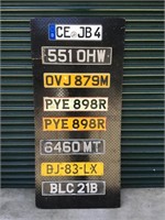 European Number Plates x 8 on board
