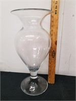 Beautiful large heavy glass vase 18 in tall