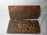 Idaho License Plates 1934 & 1935