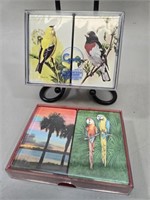 4 Vintage Tropical Birds Playing Card Decks