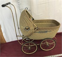 Antique Wicker Doll Stroller