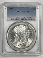 1887 Morgan Silver $1 PCGS MS64