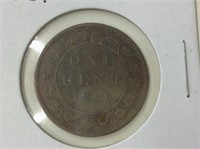 1858 (vg) Canadian Large Cent