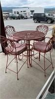 WROUGHT IRON PATIO TABLE W/ 4 CHAIRS