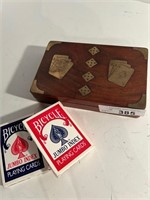 5 pcs Wooden Card Box w/brass inlay
