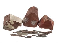 Jasper, Calcite w/ Pyrite & Hematite, Obsidian