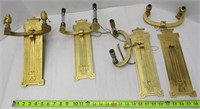 Solid Brass Set of 4 Art Deco Wall Sconce's