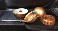 VINTAGE COPPER LOT / MOLDS & EGG PAN