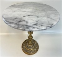 SWEET RETRO BRASS DRINK STAND W MARBLE TOP