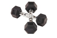 Signature Fitness Rubber Encased Hex Dumbbell,