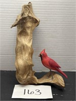 Hand Painted Wooden Cardinal Decor