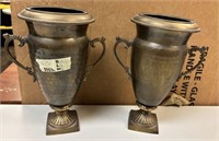 Pair of Modern Brass Color Decorative Urns