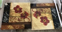 Two Decorative Flower Canvas Prints