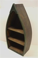 Boat Shaped Small Wood What Not Wall Display