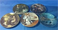 4 Norman Rockwell plates and a Tim Hansel plate