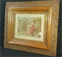 framed fabric picture - frame showing wear