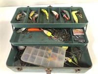 METAL TACKLE BOX WITH  MISC TACKLE