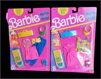 Mattel 1989 (2) Barbie Wet N Wild Fashions - Demo