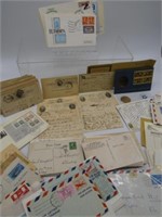 SHOE BOX OF POSTAL COLLECTIBLES: