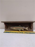 Wooden Shelf with rainbow trout