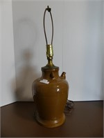 ASIAN POTTERY WINE POT ELECTRIFIED LAMP