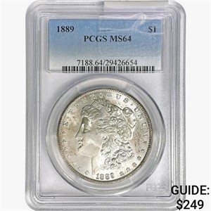 1889 Morgan Silver Dollar PCGS MS64