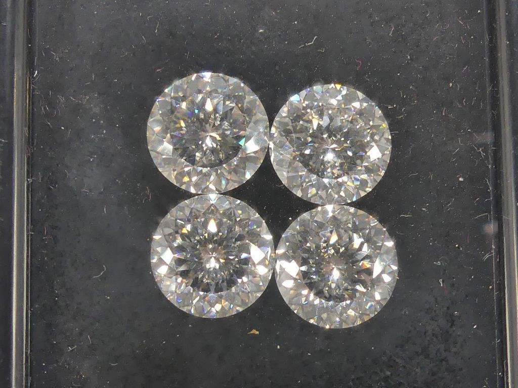 4 LASER CUT MOISSANITE STONES APPROX. 10C