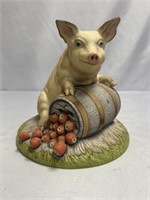 VINTAGE KAZMAR USA PIG TRUFFLES PORCELAIN STATUE