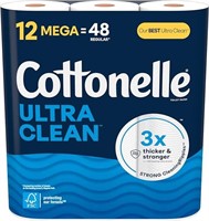 Cottonelle Ultra Clean Toilet Paper,12 Mega Rolls