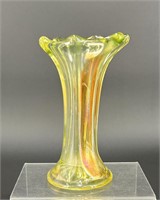 Miniature Morning Glory 5 1/4" vase - vaseline