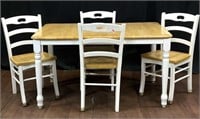 (5pc) Country Americana Style Wood Dining Group