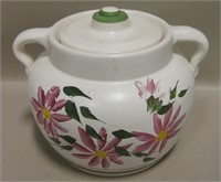 Antique Ceramic Floral Pot With Lid 8' x 10'