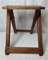 Antique Wooden Folding Stool