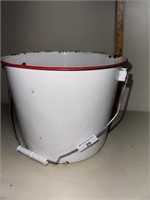 Painted enamel 9x13" bucket with red trim