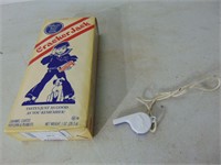 Old Full Cracker Jack Box and Cracker Jack Whistle