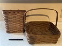 2 Longaberger Baskets (1 has damage)