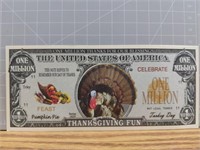 Thanksgiving fun banknote